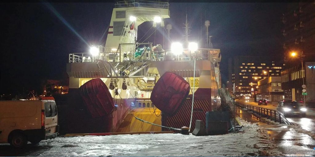 Bright Marine Boat Lighting at Nighttime